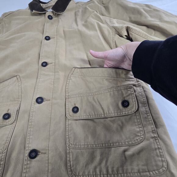 Vintage Orvis Jacket Canvas Lined Khaki Tan Barn Work Chore Coat Size XXL - Picture 10 of 13